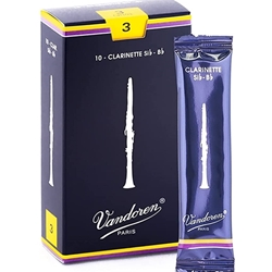 Vandoren Traditional Clarinet, 3 Strength Reeds, 10 Pack