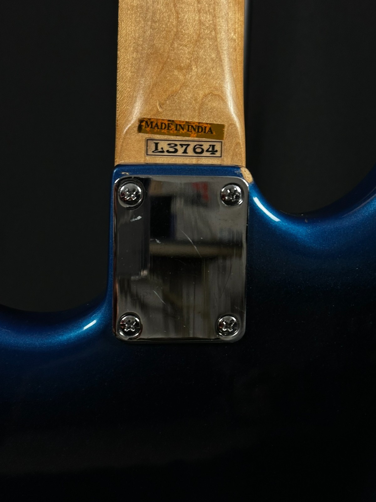 Lotus Made in India L3764 Electric Guitar w/ Pearloid Pickguard, Electric Blue - Image 12