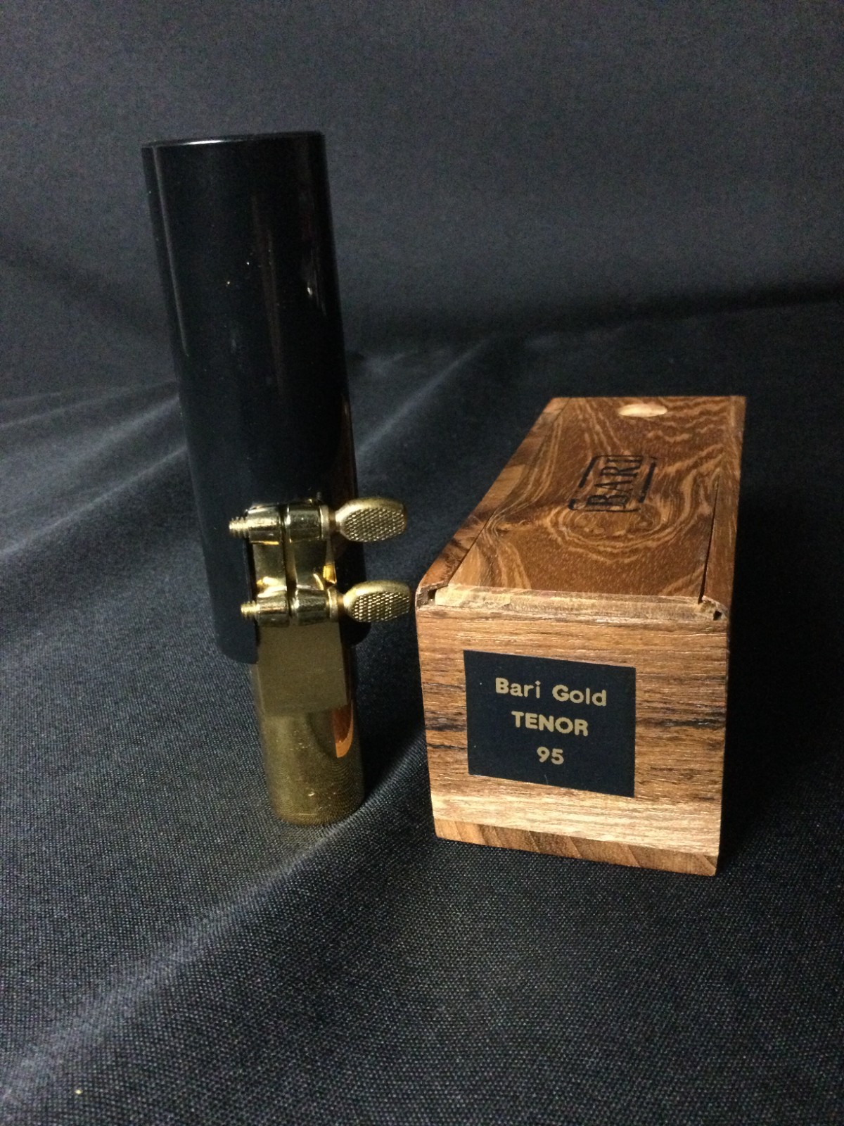BARI Gold 95 Tenor Sax Gold Plated Brass Mouthpiece w/ Ligature & Cap - Image 7