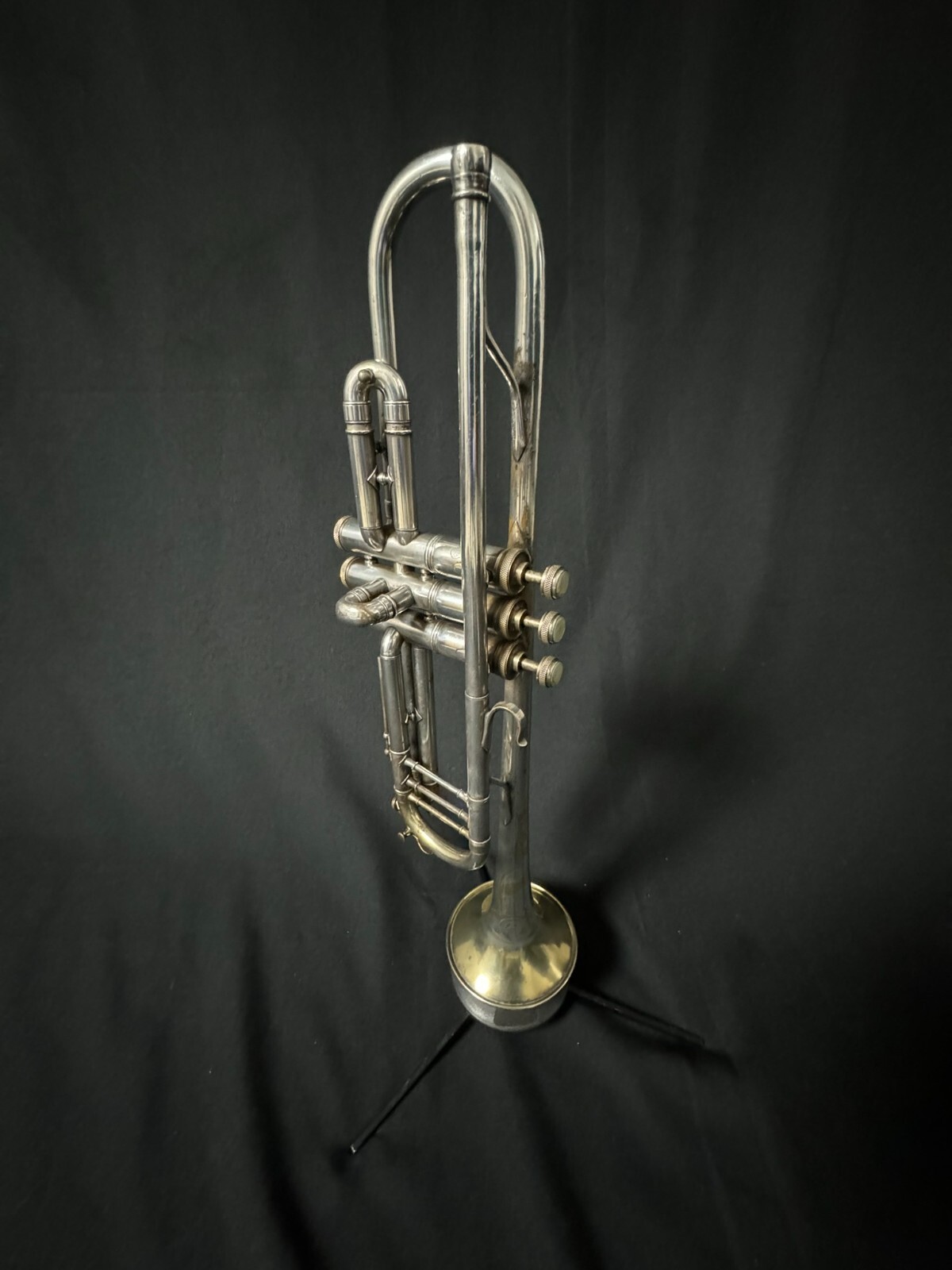 Buescher True Tone LP Silver Trumpet w/ Gold Inlay Bell (Vintage 1926)