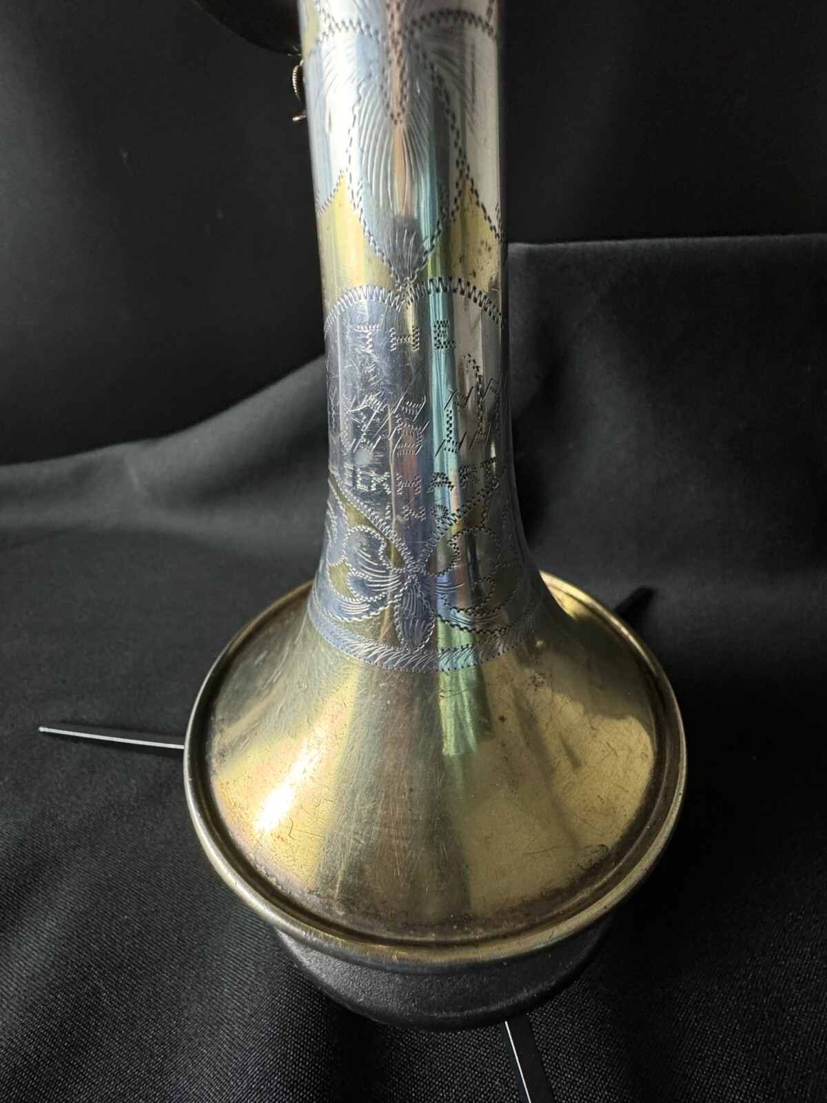 Buescher True Tone LP Silver Trumpet w/ Gold Inlay Bell (Vintage 1926) - Image 3