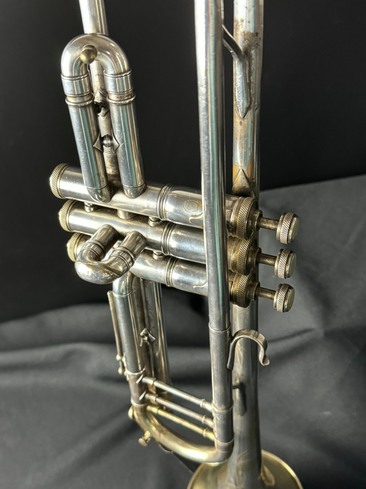 Buescher True Tone LP Silver Trumpet w/ Gold Inlay Bell (Vintage 1926) - Image 8