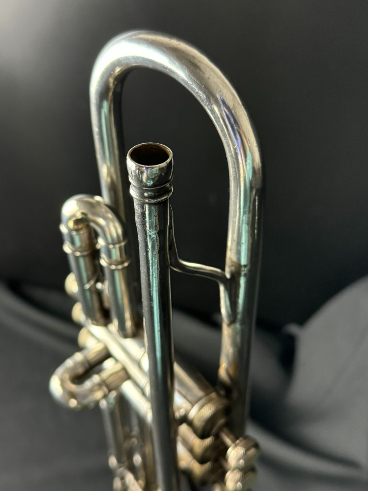 Buescher True Tone LP Silver Trumpet w/ Gold Inlay Bell (Vintage 1926) - Image 9