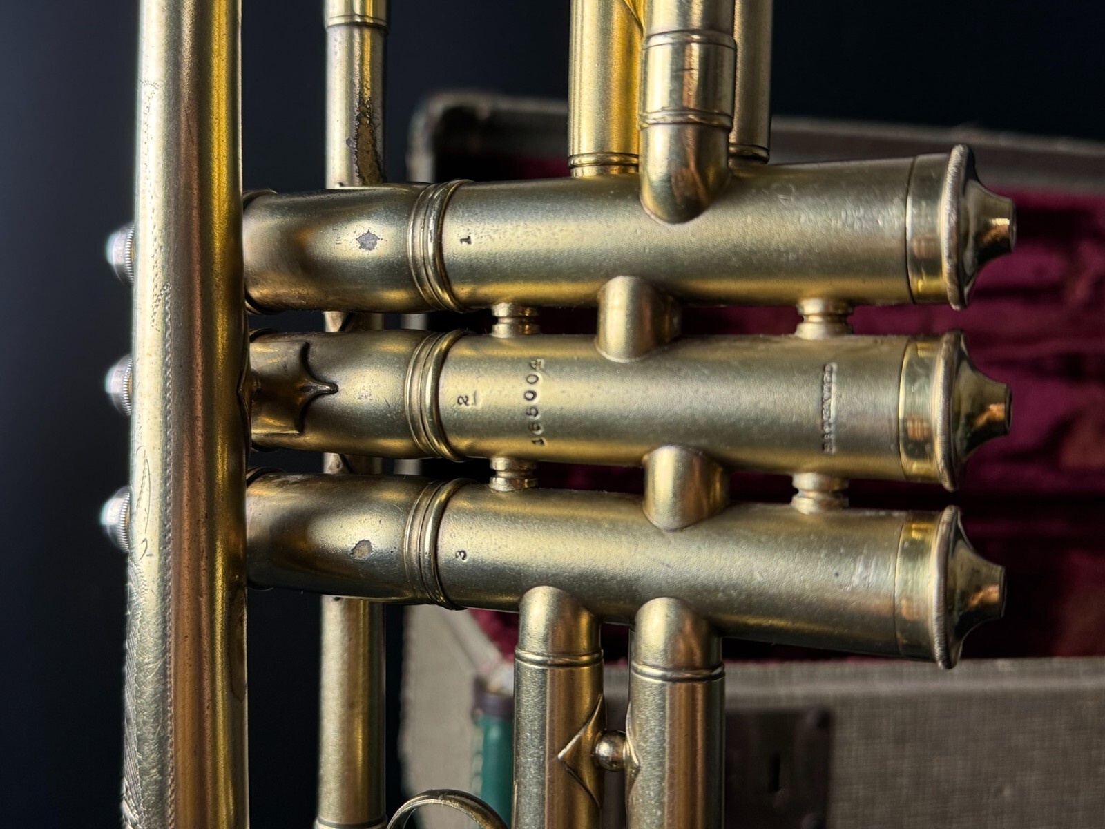 Conn Bb/A Gold-Plated Trumpet w/ Engravings (Vintage 1919) - Image 9