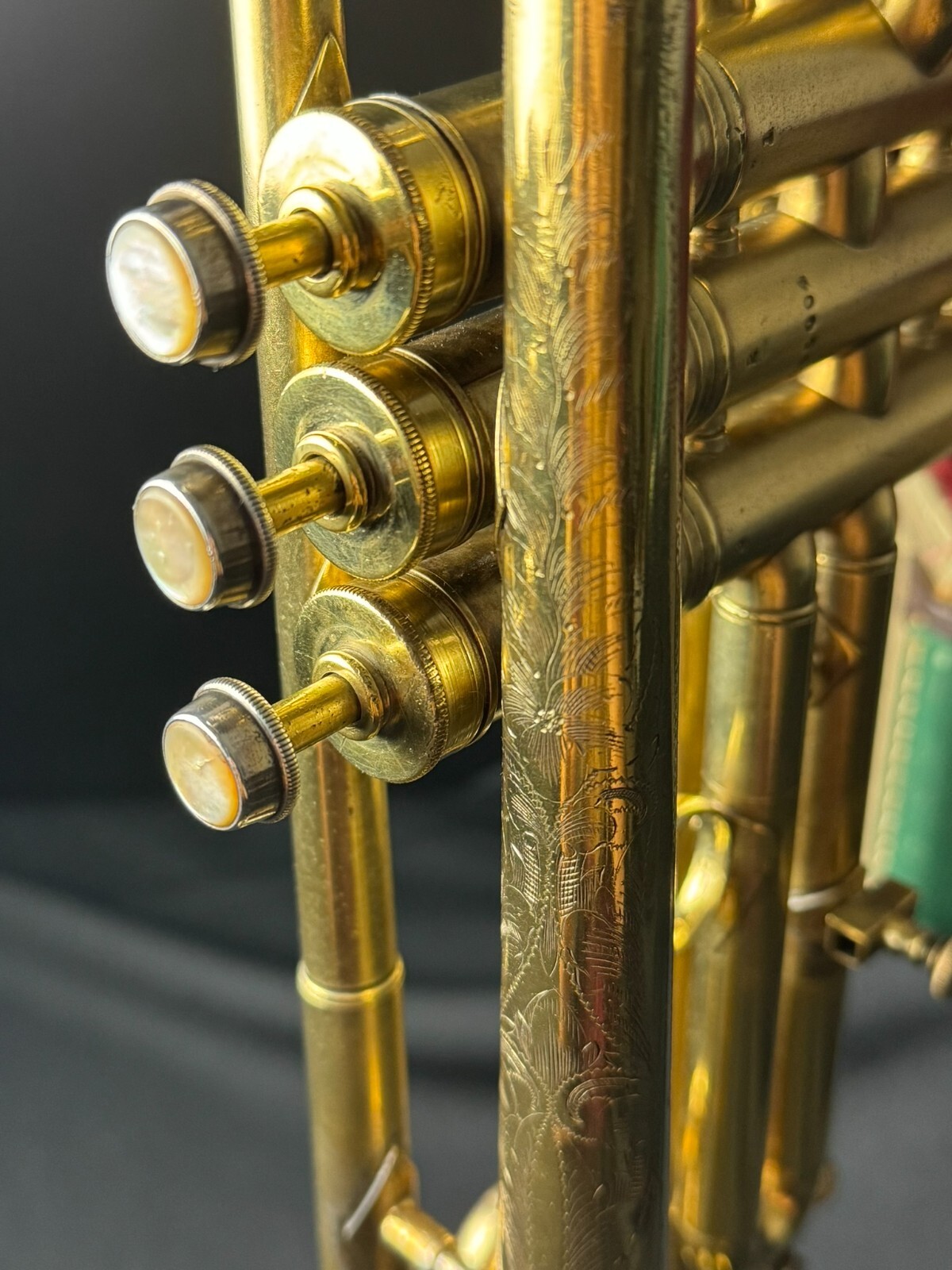 Conn Bb/A Gold-Plated Trumpet w/ Engravings (Vintage 1919) - Image 13