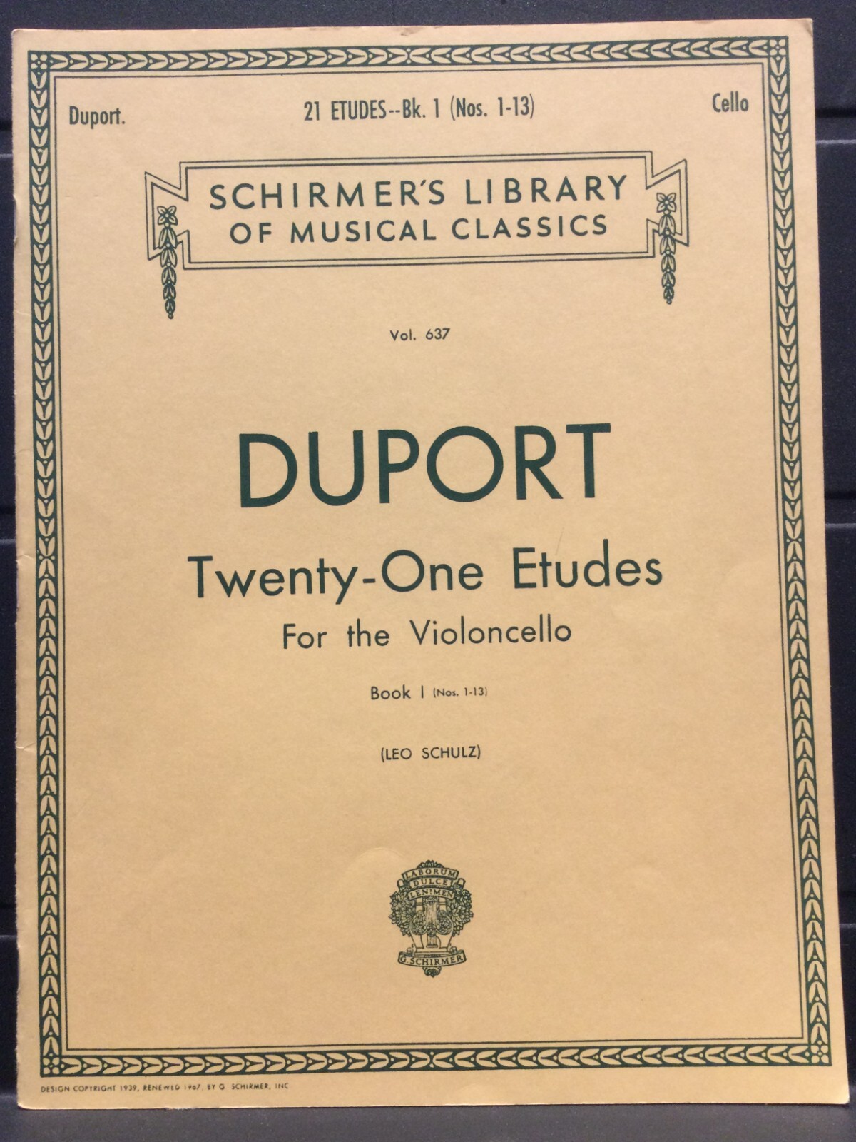 Duport - Twenty-One Etudes for the Violincello, Book 1