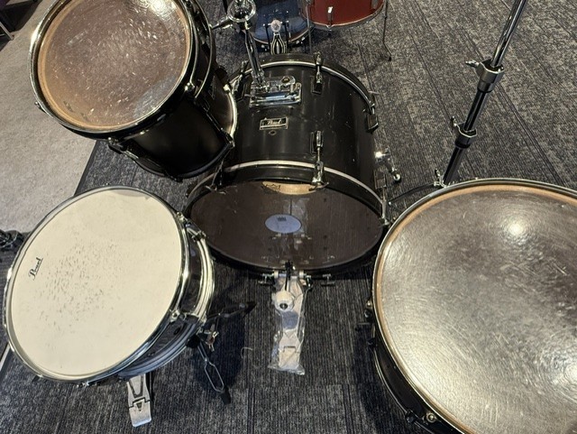 Pearl Export 3-Piece Drum Set - Matte Black with hardware - Image 3