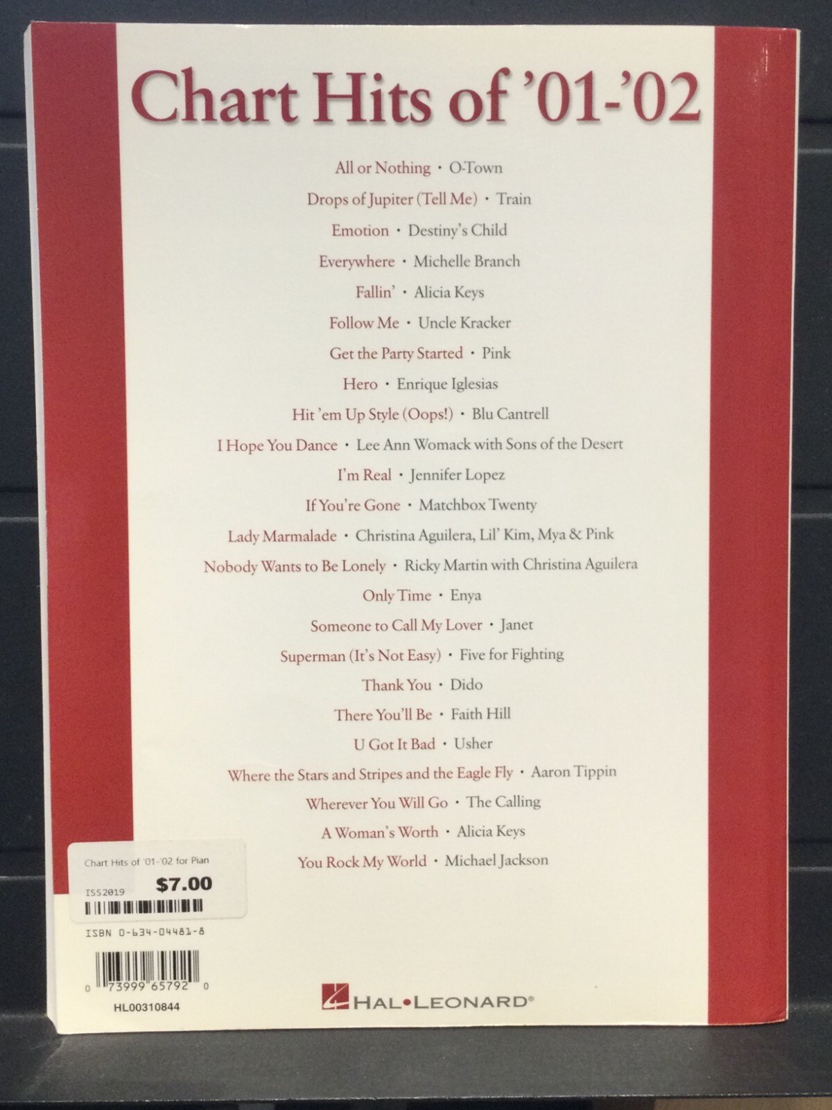 Chart Hits of '01 - '02 - Piano/Vocal/Guitar - Image 2