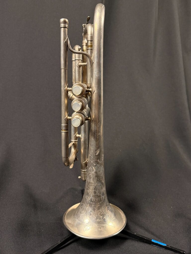 H.N. White King Improved Perfecto Brushed Silver Cornet Vintage 1930-35