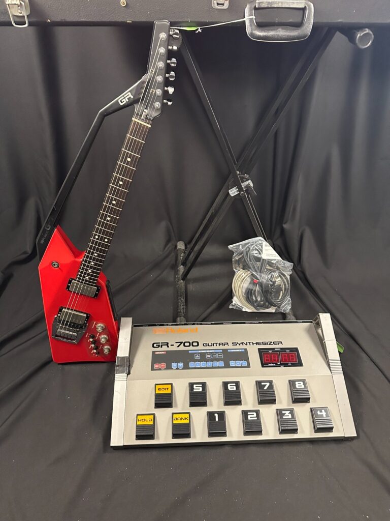 Vintage Roland GR-707 Red Electric Guitar, Synthesizer GR-700 Controls, w/DT200