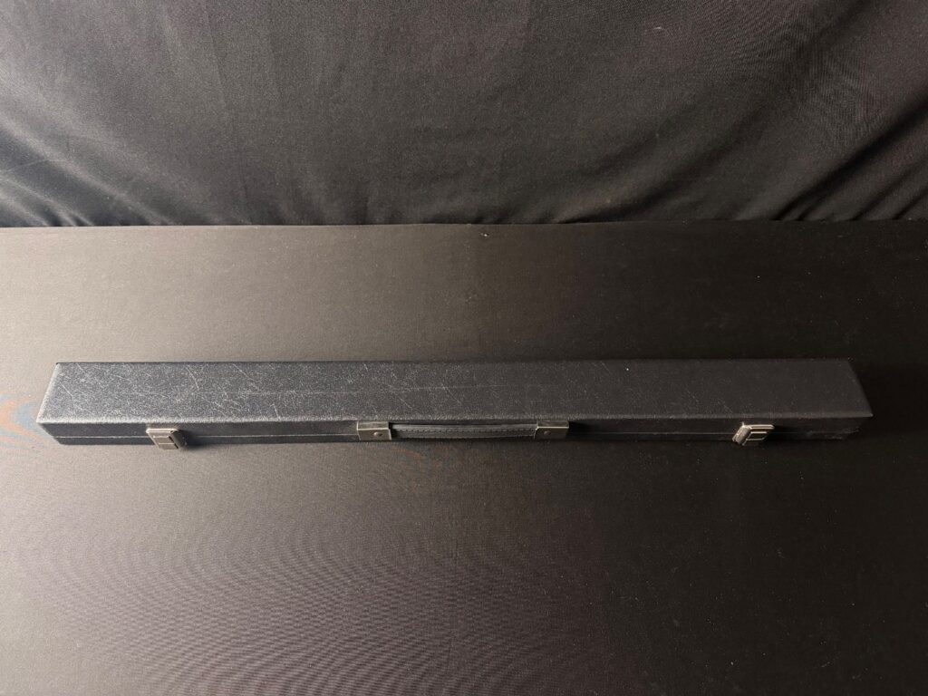 Full size black Violin Bow Case with padding and red interior, silver latches
