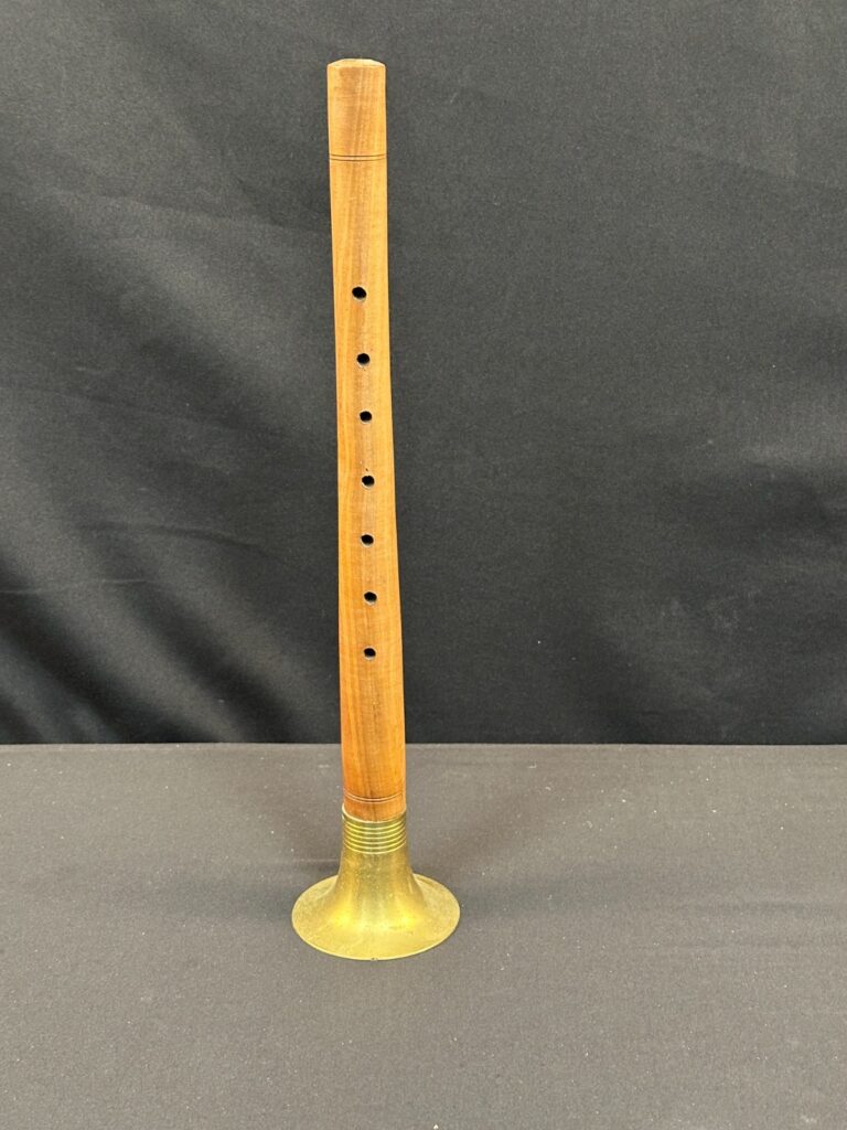 Unbranded Wood Sopranino Shawm, wood body, flared brass bell