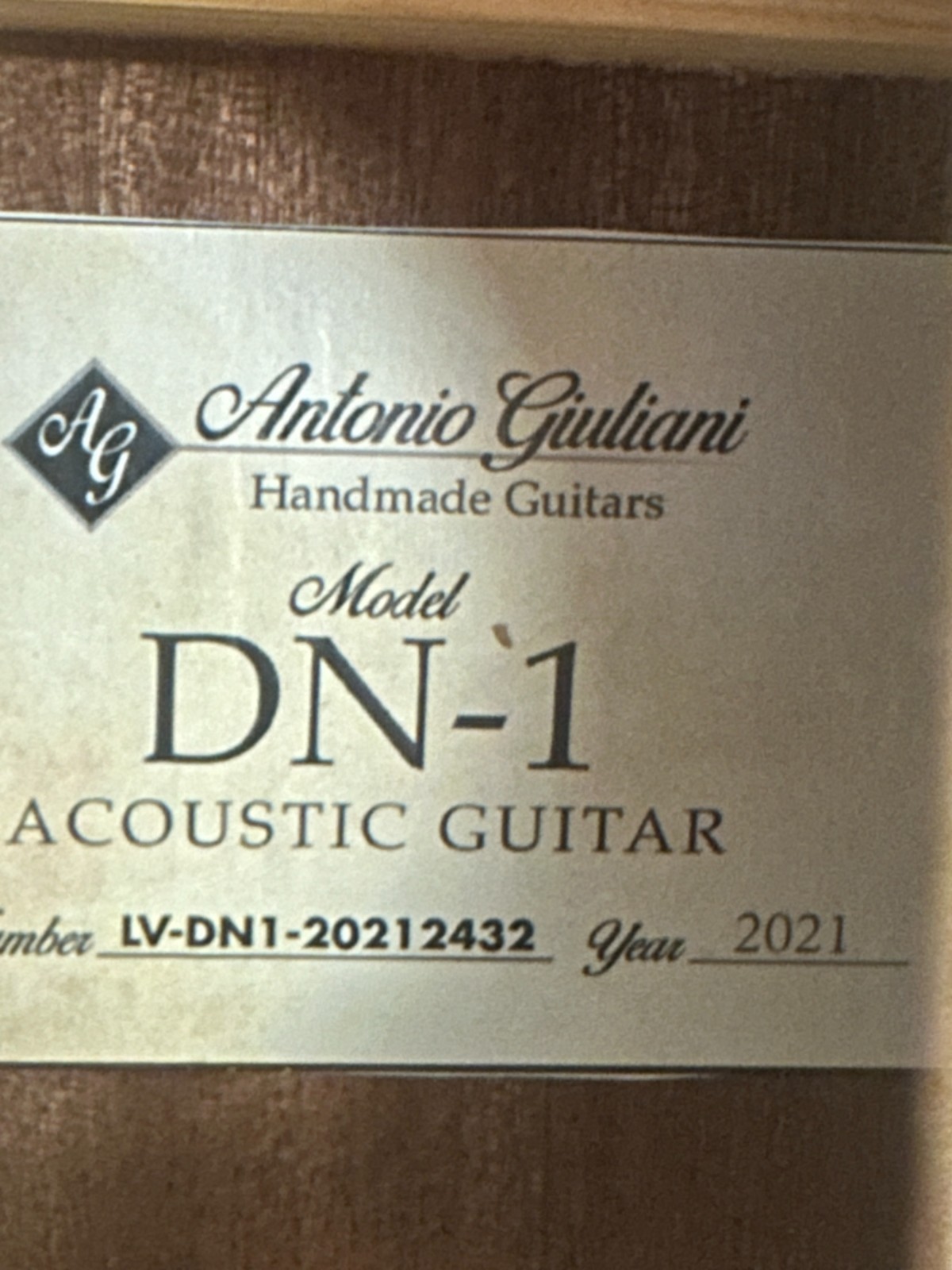 Antonio Giuliani DN-1 Acoustic Dreadnought Guitar- NEW - Image 13