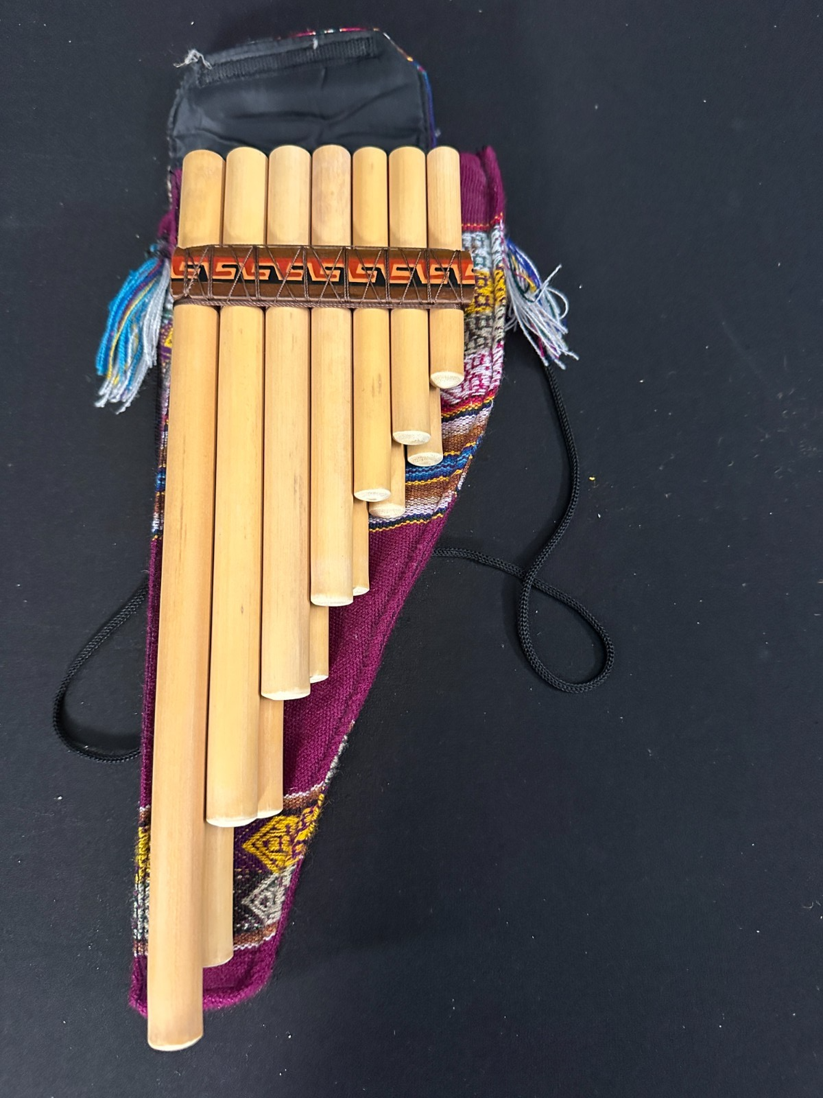 Ramos 13-Pipe Pan Flute 4" x 11.5" comes with multicolor bag with carry string