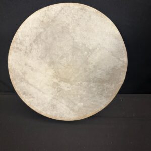12" x 2" Unbranded, decorated Ocean Drum, skin, light brown with gray and gold