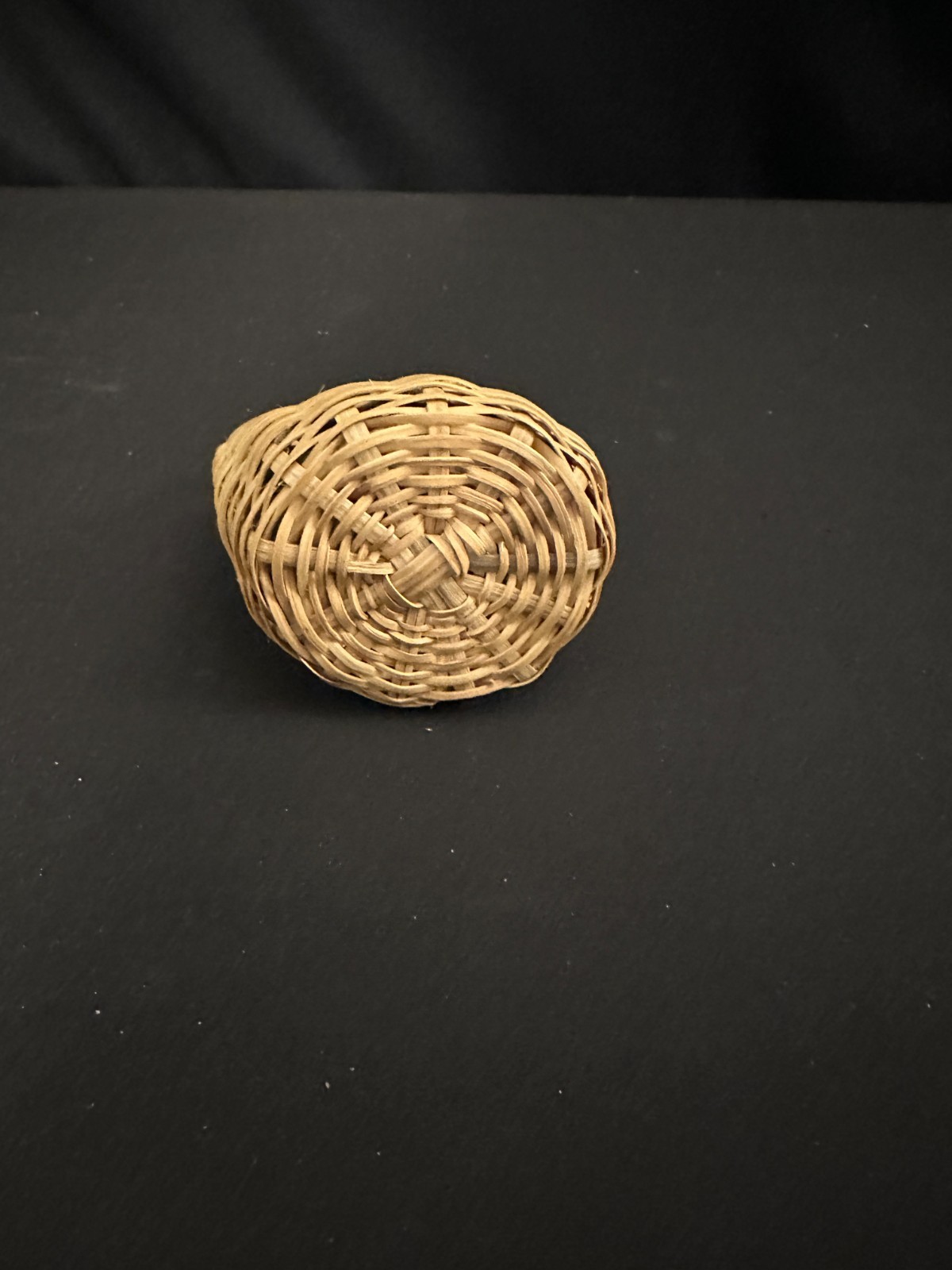 Caxixi, African woven basket shaker, 5" x 4" x 2.5" - Image 2