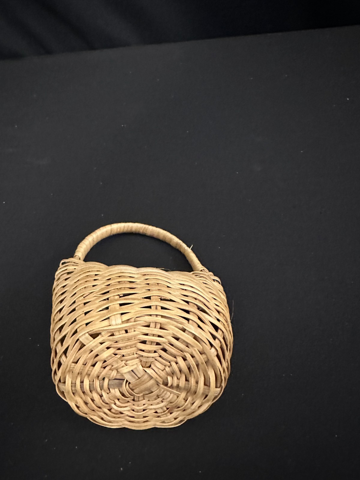 Caxixi, African woven basket shaker, 5" x 4" x 2.5" - Image 3