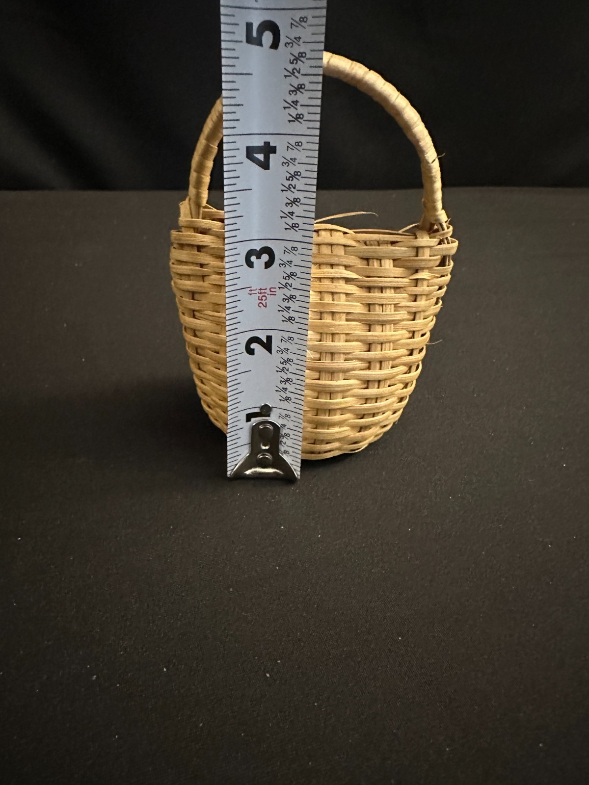 Caxixi, African woven basket shaker, 5" x 4" x 2.5" - Image 5