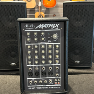 Matrix 200 B-52 3-piece active PA system, amp and 2 speakers, PICKUP ONLY, GA