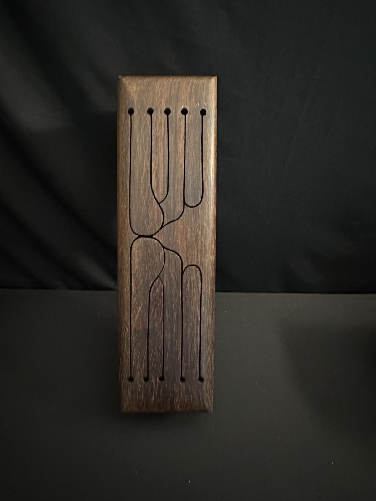 8-Pitch Log Drum also known as slit or tongue drum, 17.5" long, dark wood - Image 2