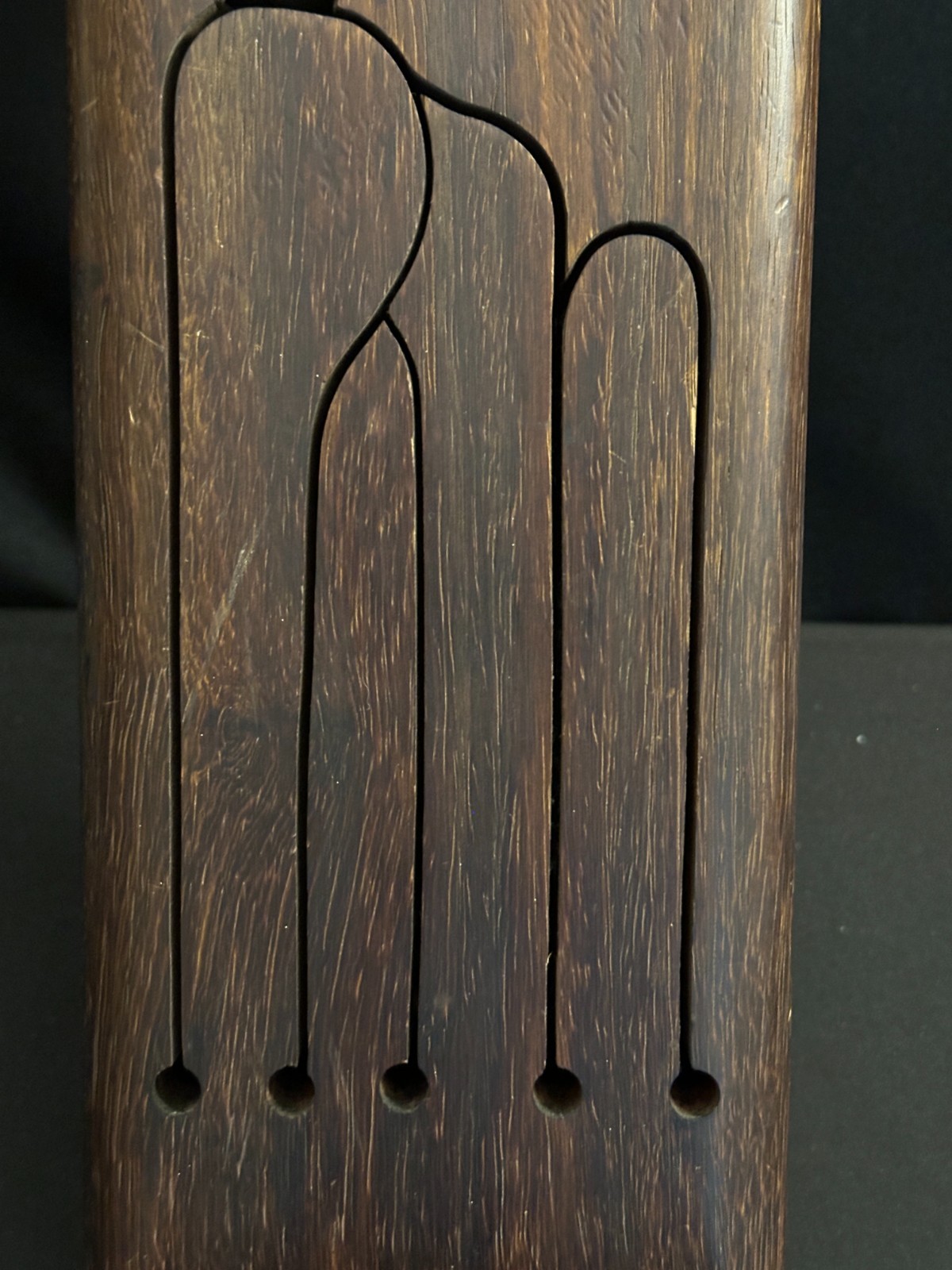 8-Pitch Log Drum also known as slit or tongue drum, 17.5" long, dark wood - Image 4
