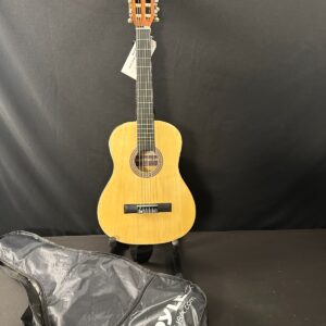 Pyle PGACLS30 Junior Classical Guitar, 30", with strap, tuner, and black gig bag