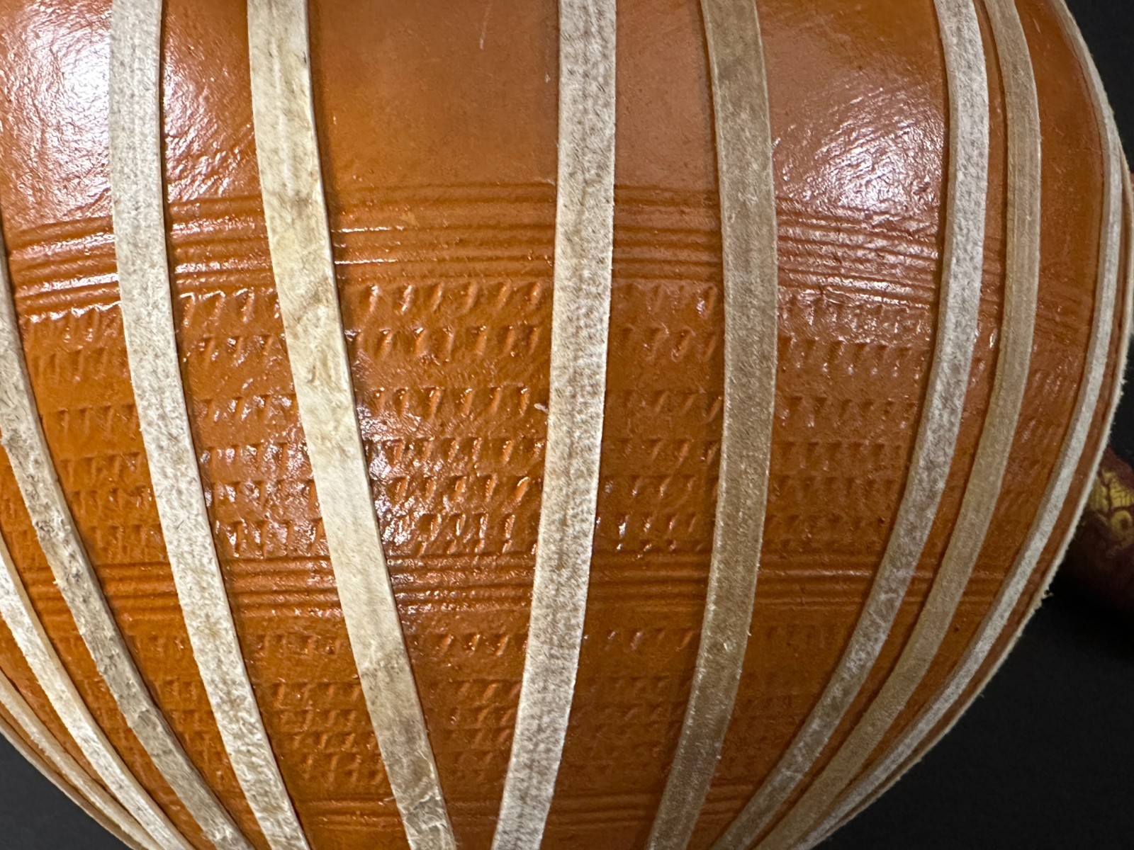9" diameter Bayan from tabla set, drum is 11" tall, comes with 2" red cushion. - Image 3