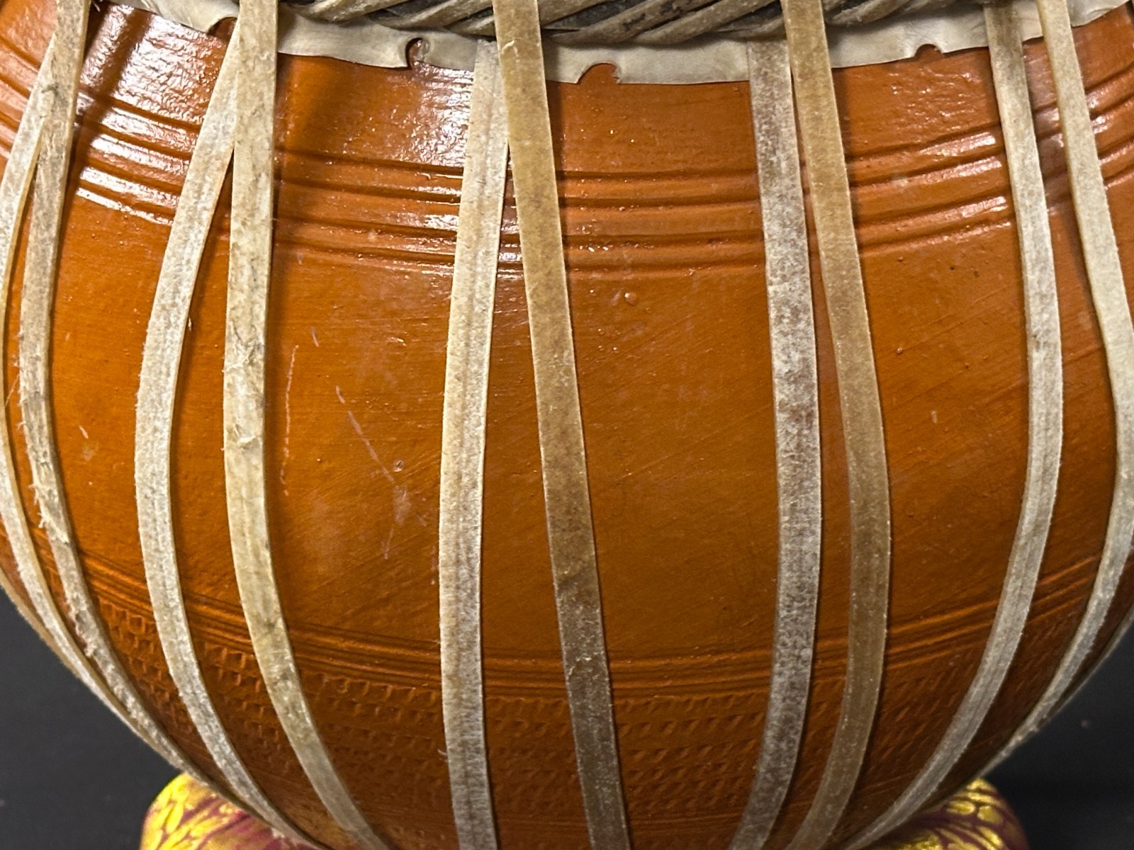 9" diameter Bayan from tabla set, drum is 11" tall, comes with 2" red cushion. - Image 8
