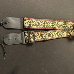 New Antonio Guiliani Gold, Red, and Black Adjustable Nylon Guitar Strap