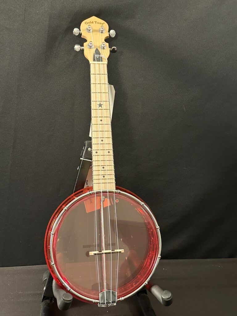 Gold Tone Little Gem Banjo-Ukulele, See-Through Red, 24", 9" head, wrenches, bag