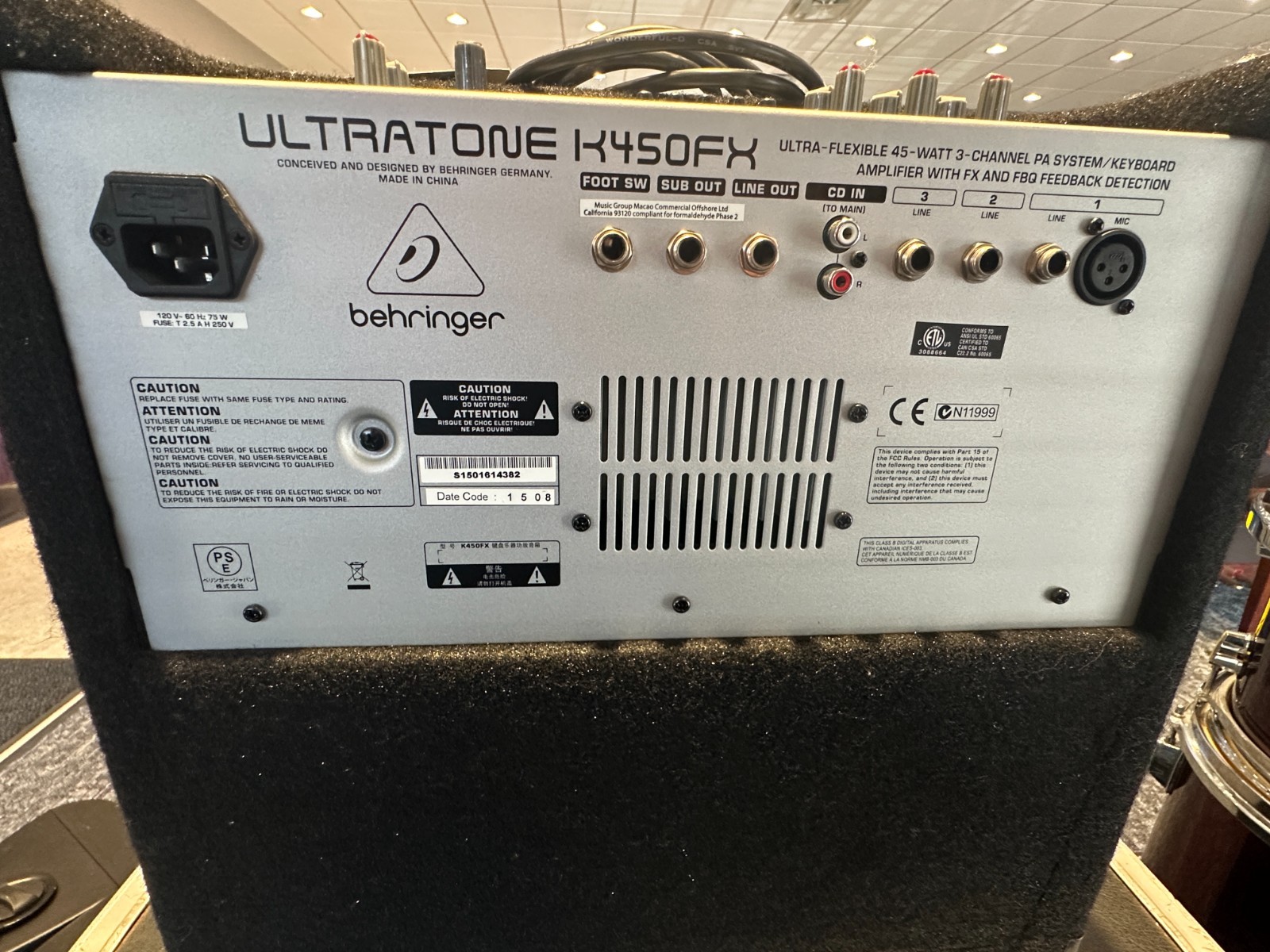 Behringer Ultratone K450FX 45W 10" Keyboard Amp, PICKUP ONLY, MARIETTA, GA - Image 3