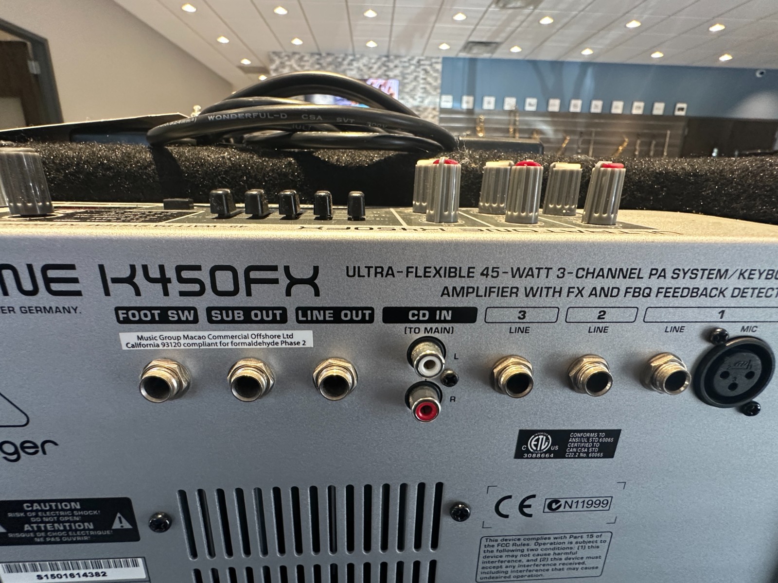 Behringer Ultratone K450FX 45W 10" Keyboard Amp, PICKUP ONLY, MARIETTA, GA - Image 5