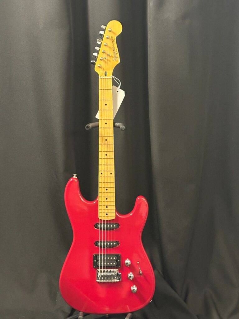 Electric Red Squier II Stratocaster by Fender, comes with case and cord