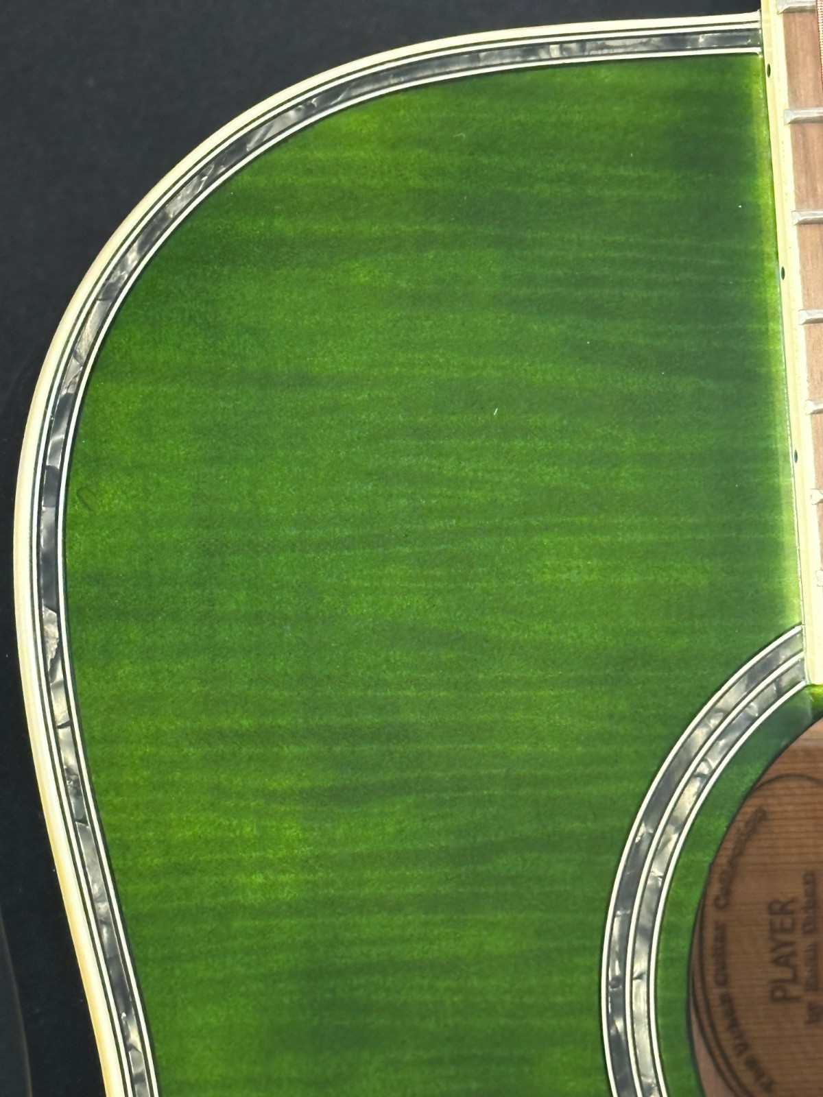 Keith Urban Player Acoustic Guitar, green, with strap, picks, capo, and gig bag - Image 7