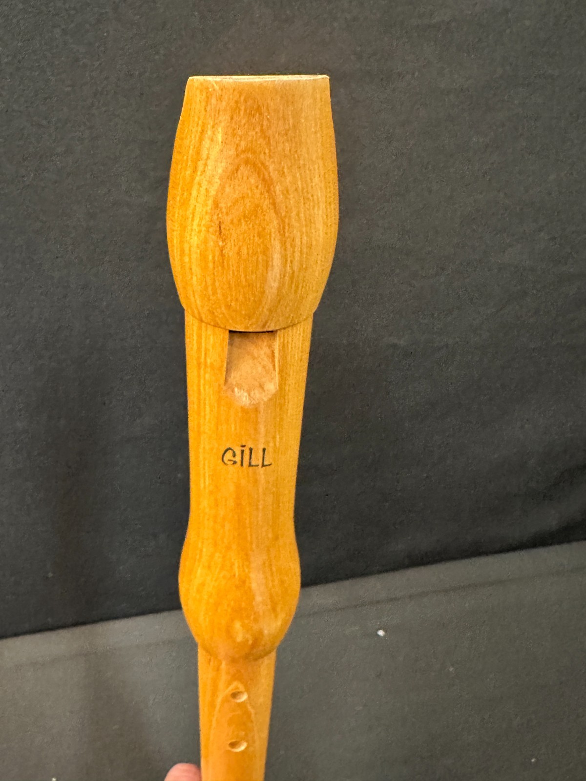 Vintage Gill A-202 Alto F Recorder, natural, 3-piece maple body, made in Israel - Image 2