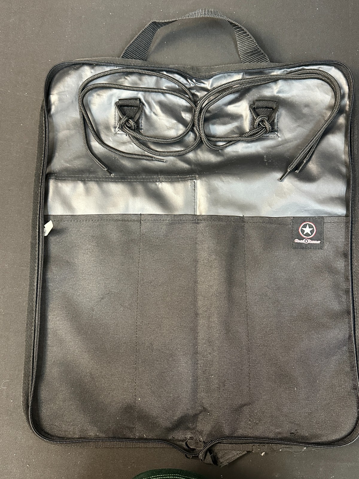 Road Runner Basic Black Drumstick Bag, 3 inner pockets, hang straps, carry strap - Image 7