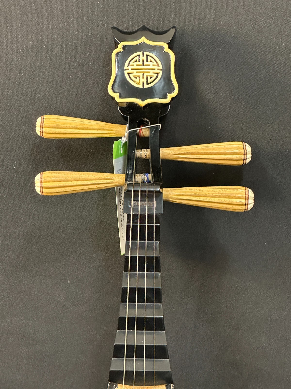 Dunhuang Chinese Pipa, 4 string with picks, tuner, and green gig bag, pro grade - Image 2