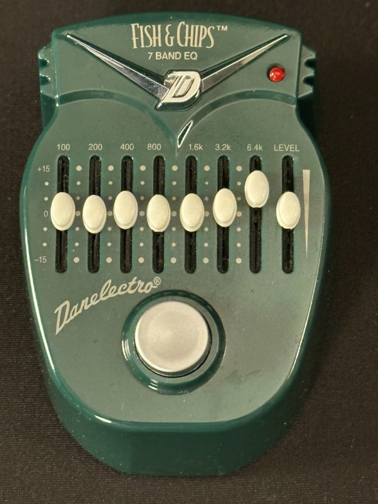 Danelectro Fish & Chips 7-Band EQ Pedal, 100Hz-64 kHz, compact graphic equalizer
