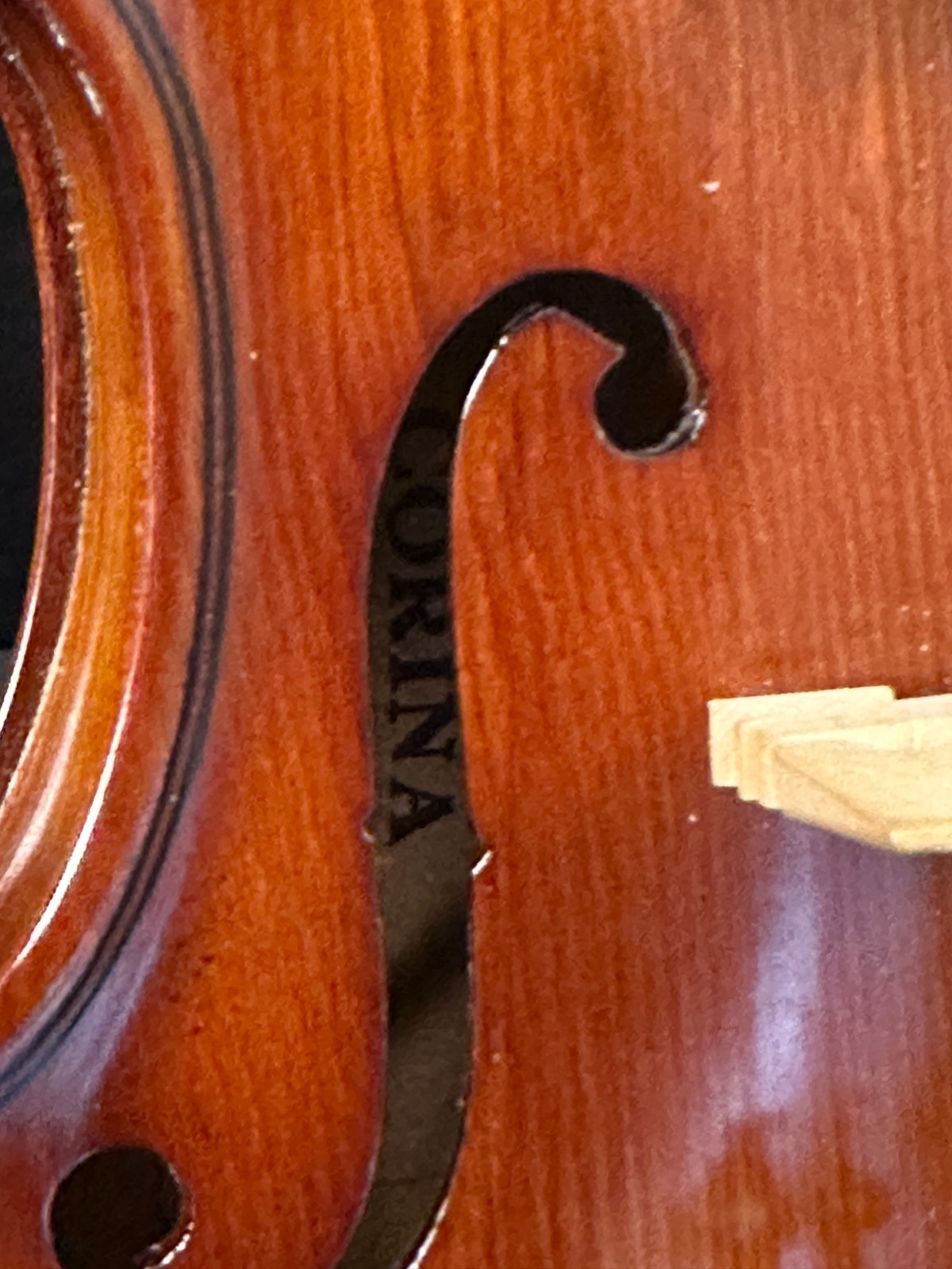Corina 1/2 size Violin outfit, comes with case, rosin, bow, metal fine tuners - Image 7