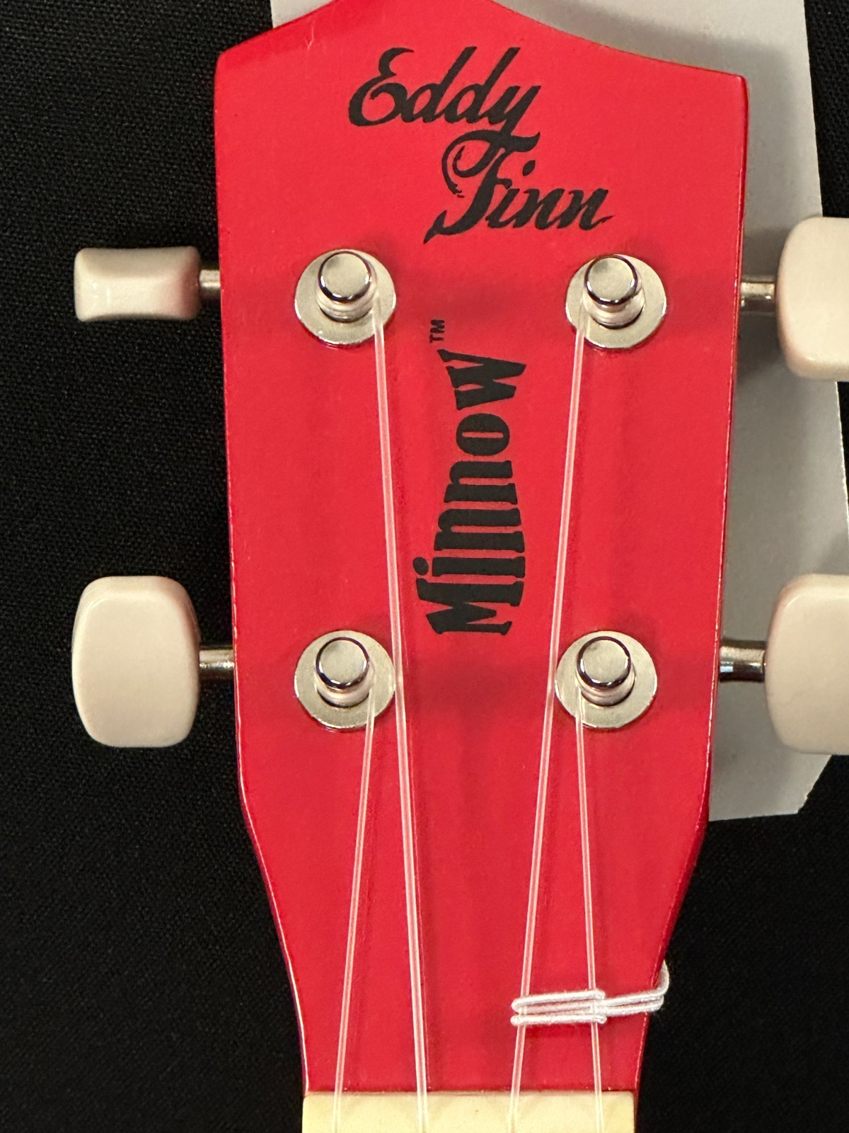 Eddy Finn EF-MRD "Minnow" Ukulele - Red with zippered red gig bag, nylon strings - Image 3