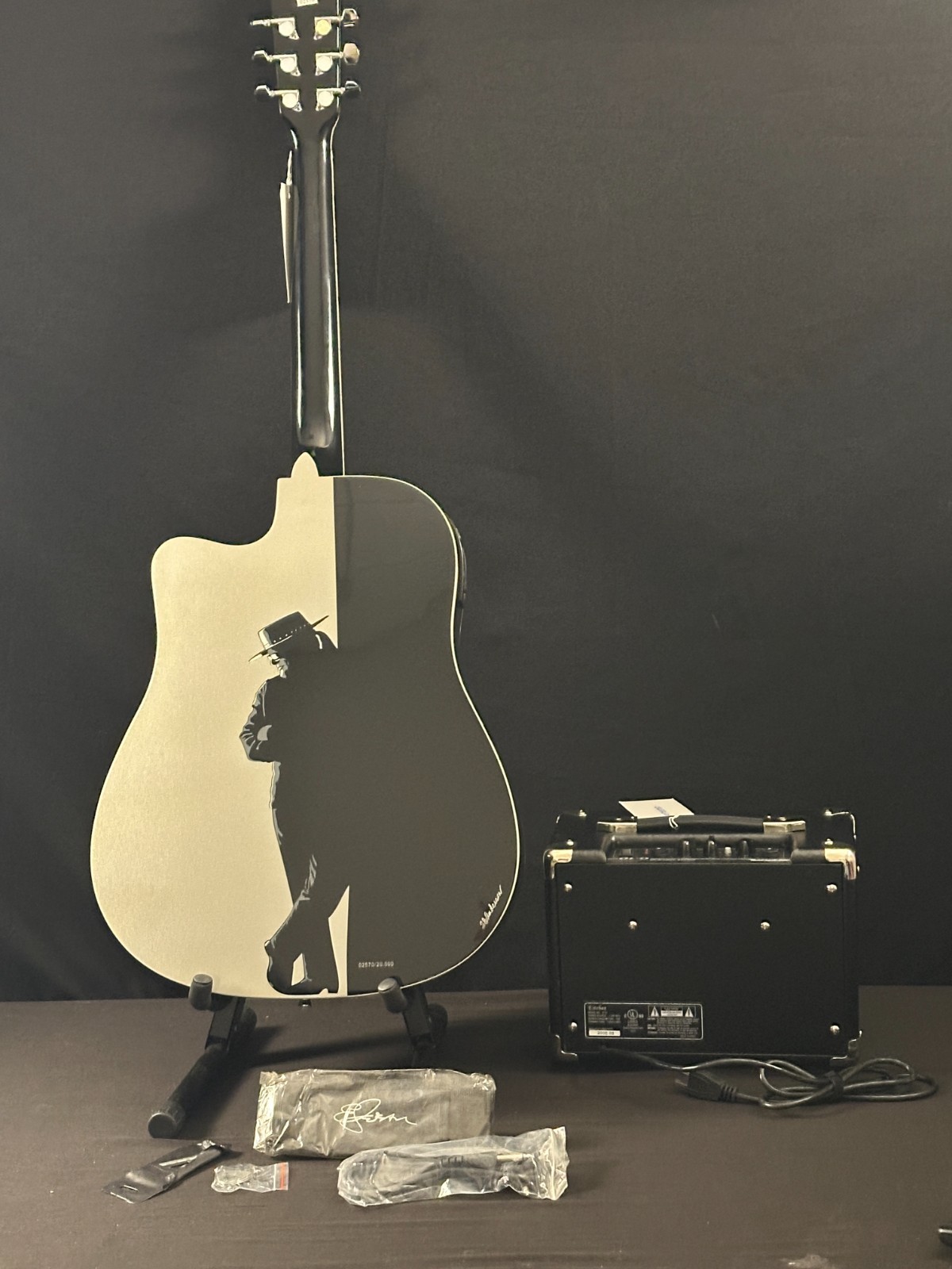 Esteban Reflections Acoustic-Electric Guitar, Black, comes with case and G-10amp - Image 13