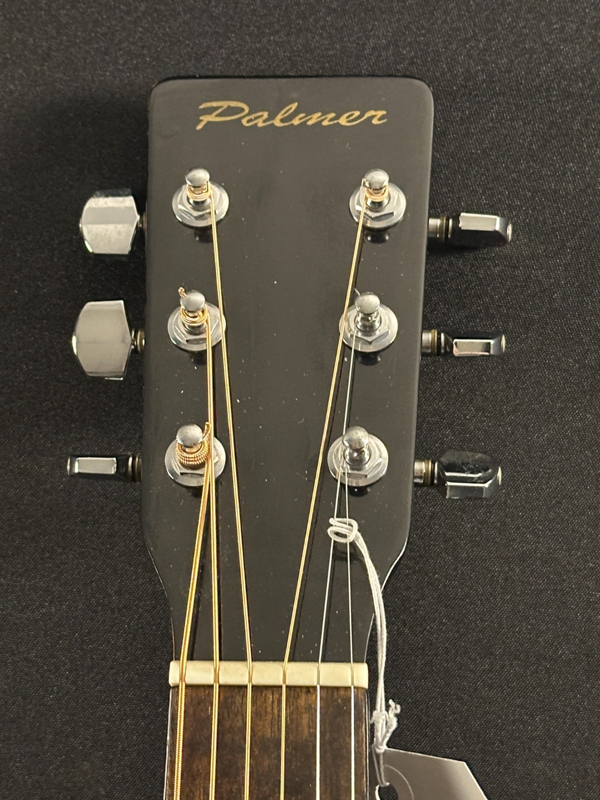 Vintage 1970's Palmer P-37 Acoustic Guitar, black, red case, steel strings - Image 5