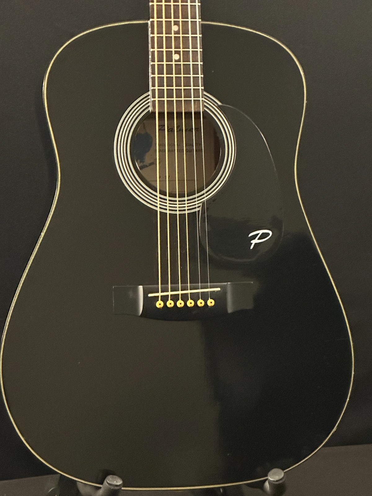 Vintage 1970's Palmer P-37 Acoustic Guitar, black, red case, steel strings - Image 7