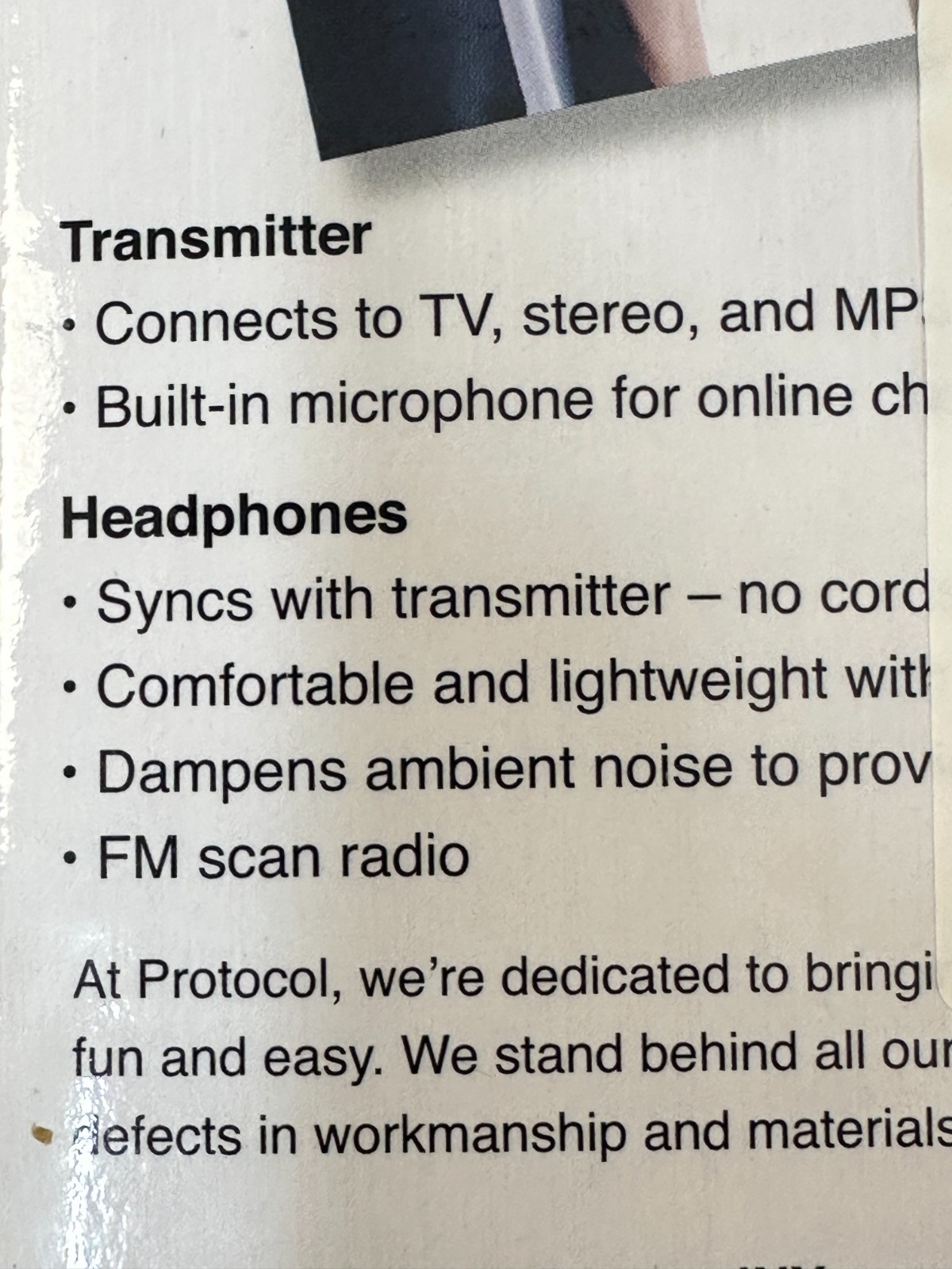 Protocol Hi-Def Wireless Headphones, comfortable, wireless, built-in microphone - Image 11