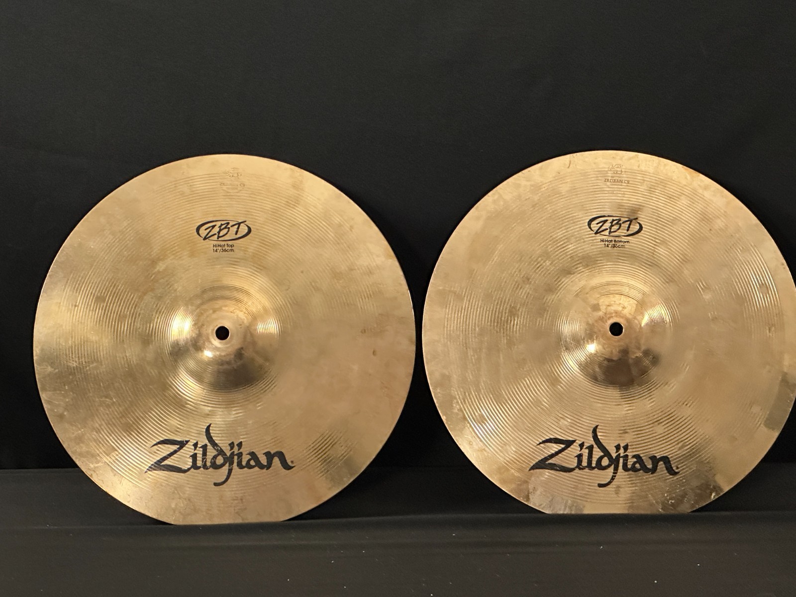 Zildjian ZBT 14" Hi-Hat cymbals for drumset, bronze construction, made in USA