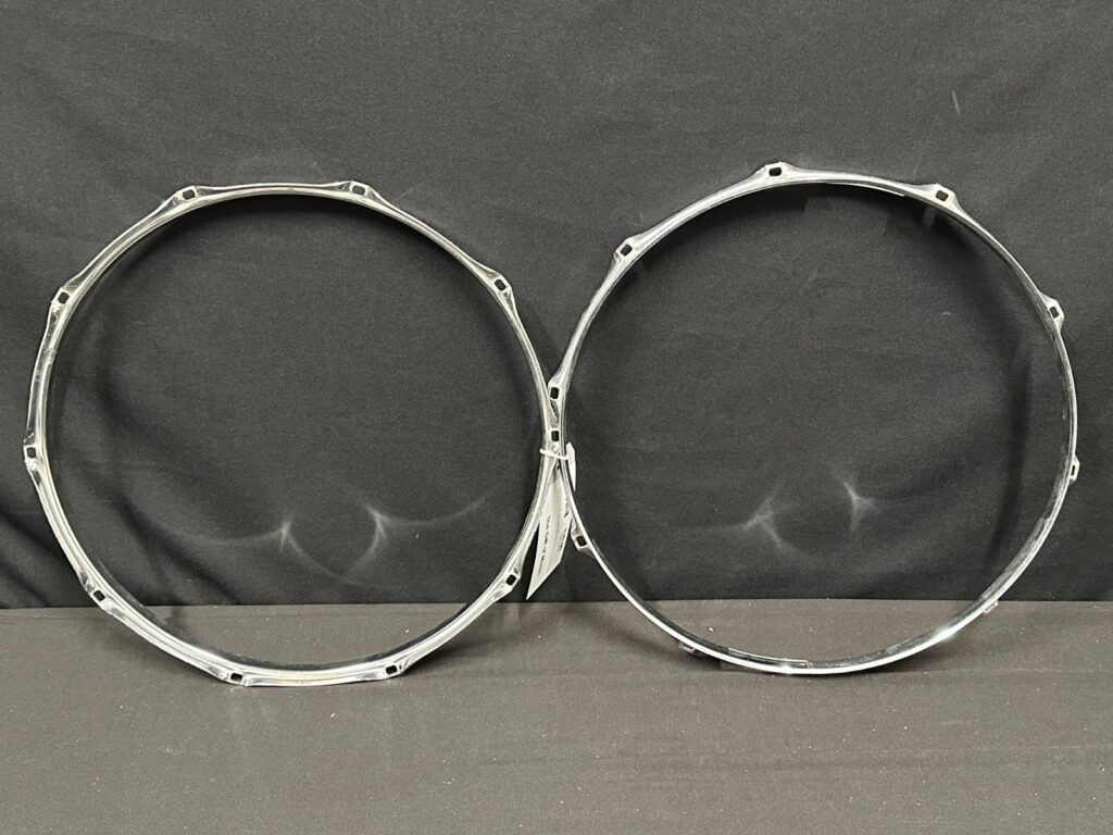 14" 10-lug/10 Hole Triple-Flange Drum Snare Hoops pair, Chrome finish