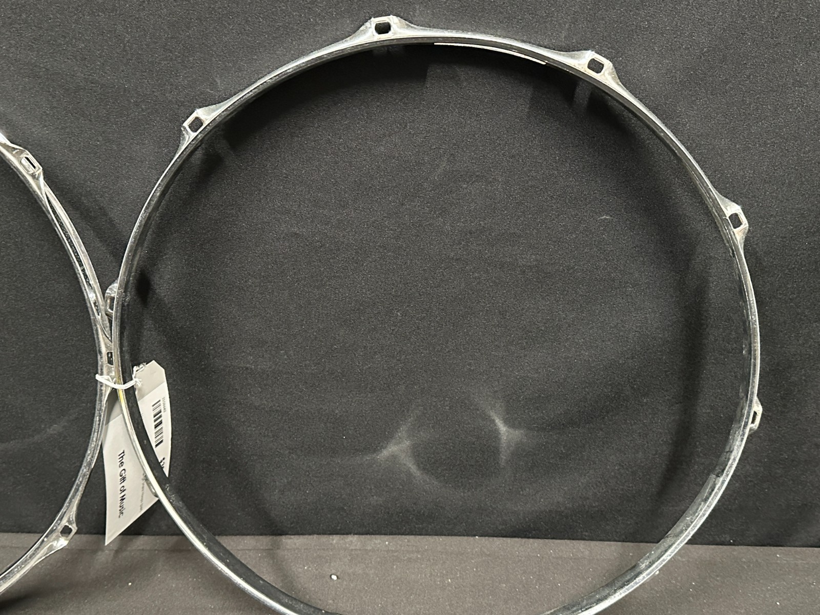 14" 10-lug/10 Hole Triple-Flange Drum Snare Hoops pair, Chrome finish - Image 3