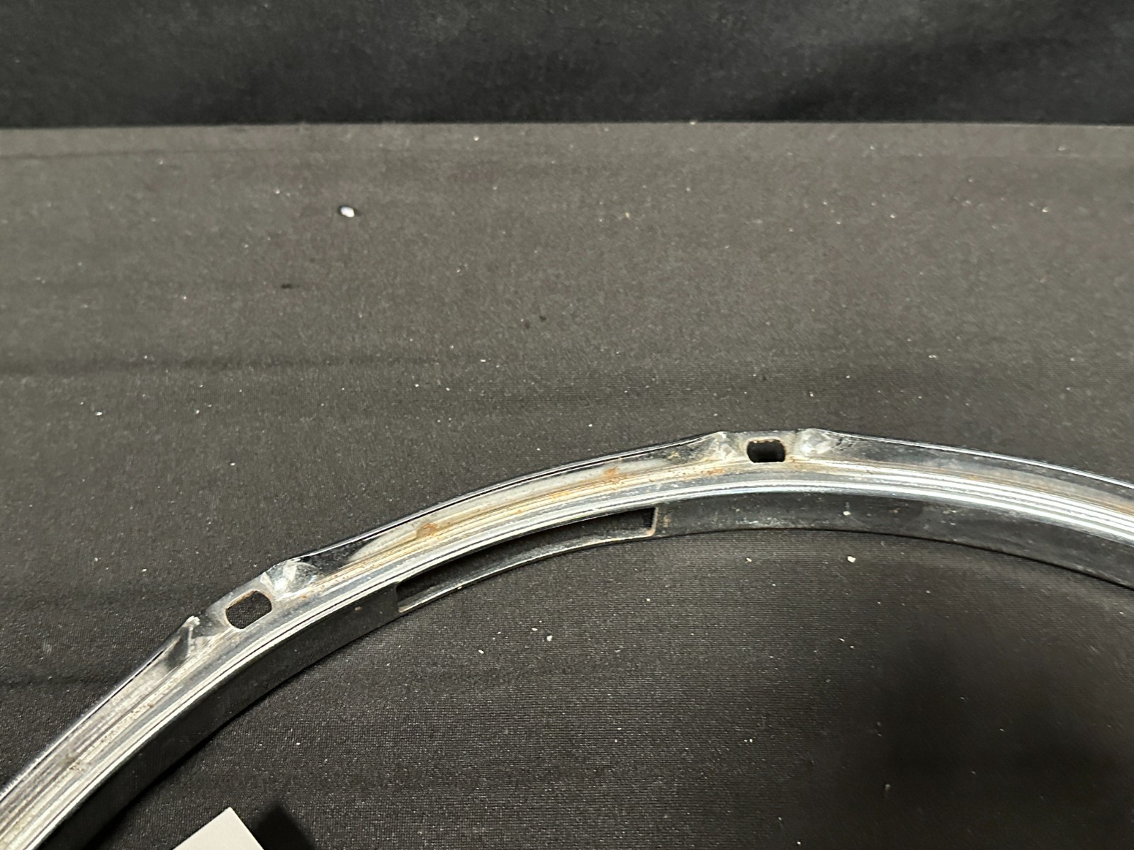14" 10-lug/10 Hole Triple-Flange Drum Snare Hoops pair, Chrome finish - Image 5