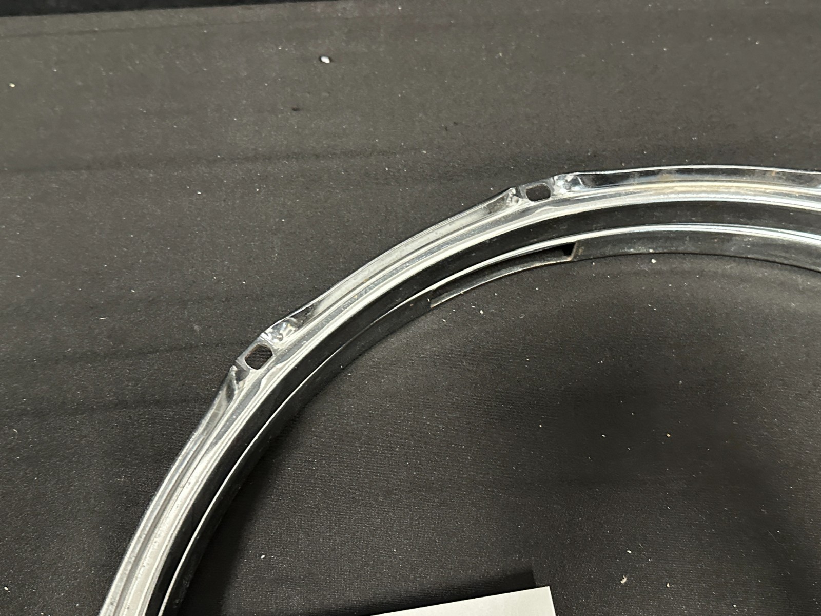 14" 10-lug/10 Hole Triple-Flange Drum Snare Hoops pair, Chrome finish - Image 11