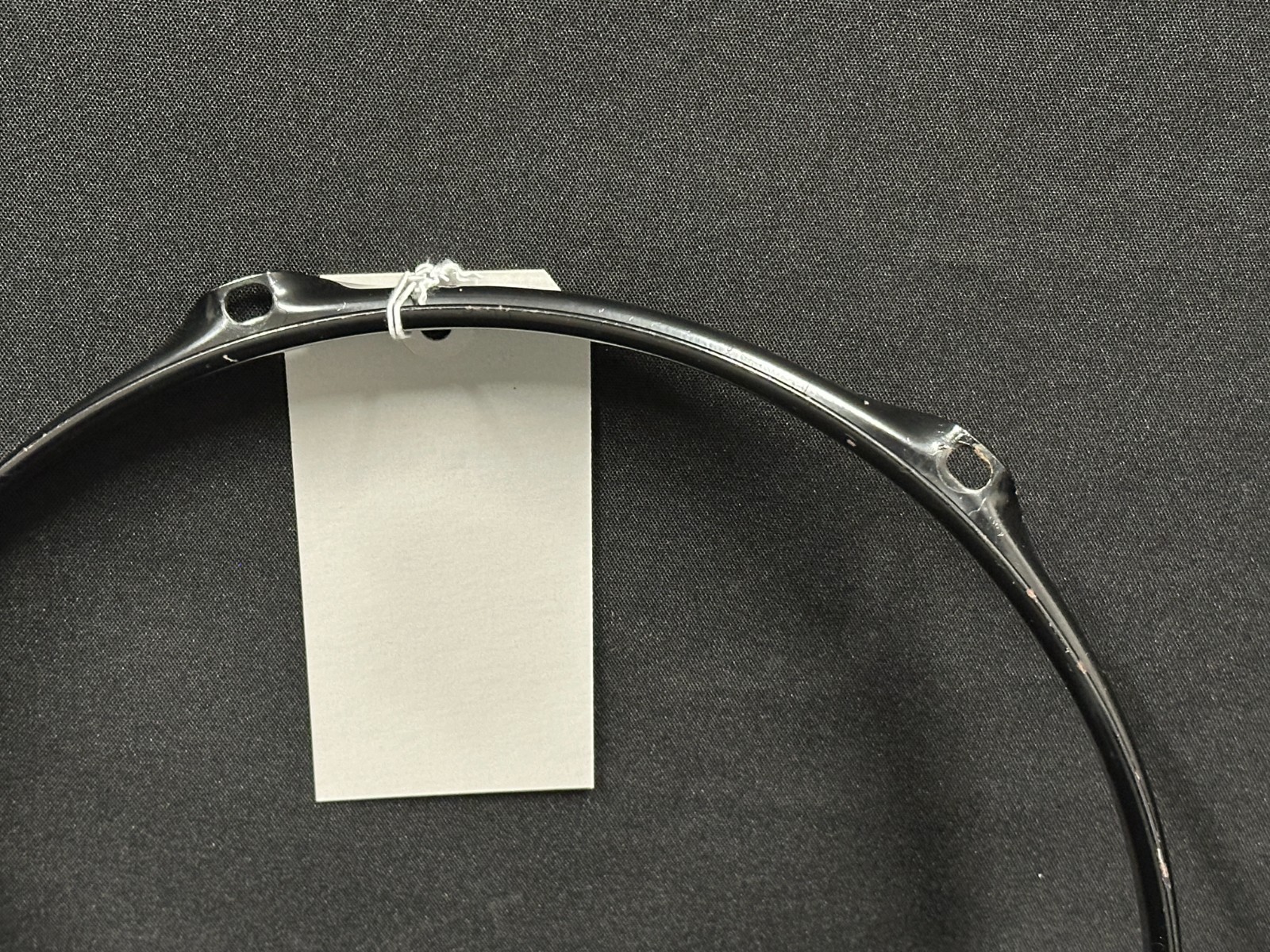 10" 6-lug/6 Hole Triple-Flange Drum Hoop, Black finish, unbranded - Image 2